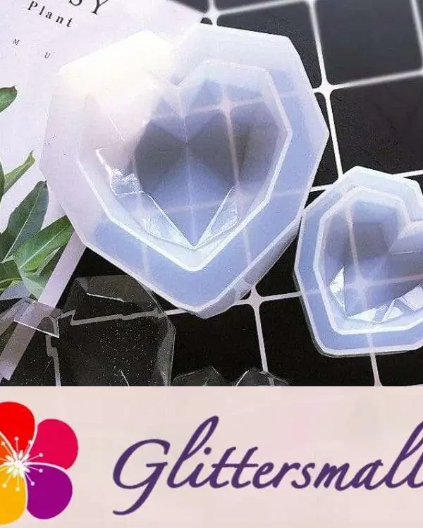 Faceted Heart Pack of 3 Silicone Resin Mold M-YMR-XXQM001