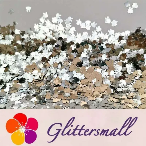 06_04b7da55-f46e-46cd-b7e2-1a9c23ab216a.webp 4mm Rabbit Bunny Shapes Silver Glitter B0100