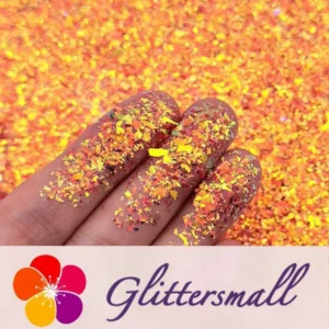 1_292a15d5-66c2-4dac-852b-7b95c0e3e4a2.webp High Brightness Orange Red Iridescent Cellophane Glitter Shards (Flakes) FC338 2x2