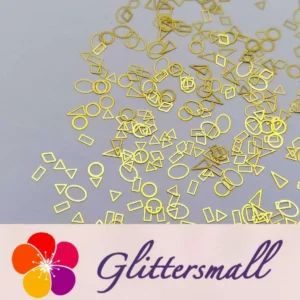 Golden Geometric Patterns Shaped Mixed Metal Nail Glitter MC216