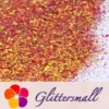 High Brightness Orange Red Iridescent Cellophane Glitter Shards (Flakes) FC338 2x2