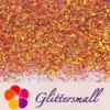 High Brightness Orange Red Iridescent Cellophane Glitter Shards (Flakes) FC338 2x2