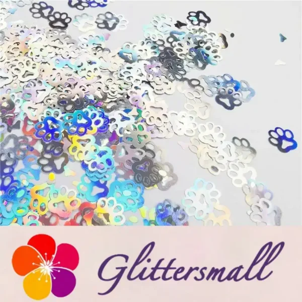 IMG_20190930_140718_mh1569994744828_290188f6-a9f3-45c7-8ad0-40bc27f5ba18.webp Cat PAWS Shaped Laser Holographic Silver Glitter LB0100