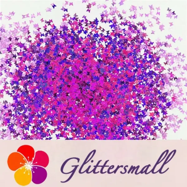 3mm Butterfly Shapes Laser Purple Glitter LB0800