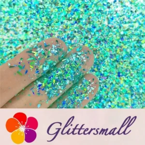 IMG_20191016_203351.webp Holographic Teal Green Opa Cellophane Holo Shards Confetti Glitter Sprinkle Toppings LB0702 2x2