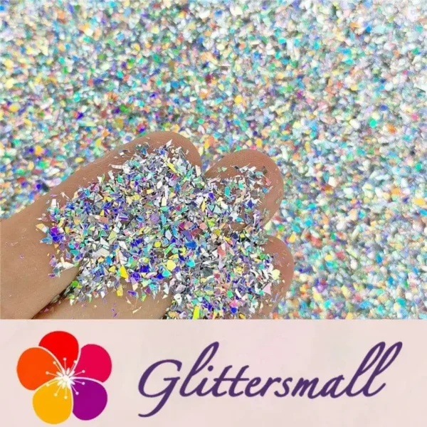 IMG_20191016_214615.webp Holographic Silver Opa Cellophane Holo Shards Confetti Glitter Sprinkle Toppings LB0100 2x2