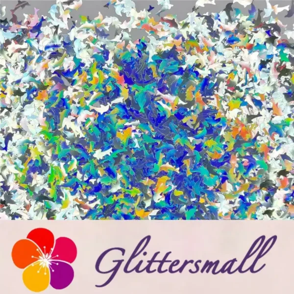 IMG_20191031_154205.webp Holographic Silver Dolphin Shaped Glitter LB100