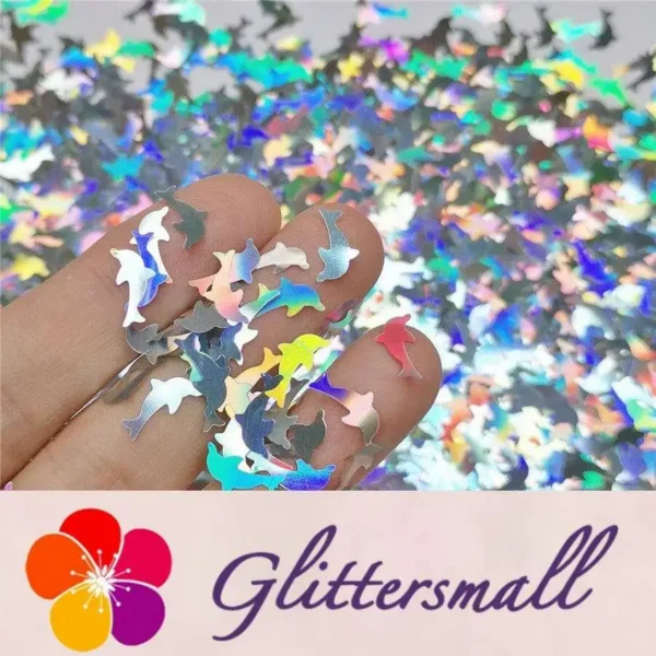 IMG_20191031_154636.webp Holographic Silver Dolphin Shaped Glitter LB100