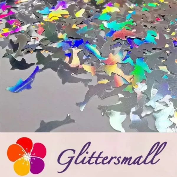 IMG_20191031_154723.webp Holographic Silver Dolphin Shaped Glitter LB100
