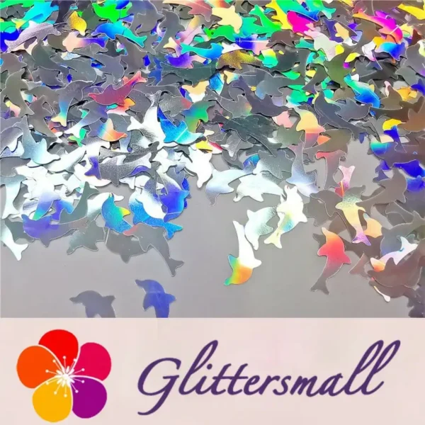 IMG_20191031_154805.webp Holographic Silver Dolphin Shaped Glitter LB100