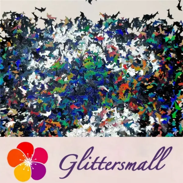 IMG_20191031_160447.webp Holographic Black Dolphin Shaped Glitter LB01000