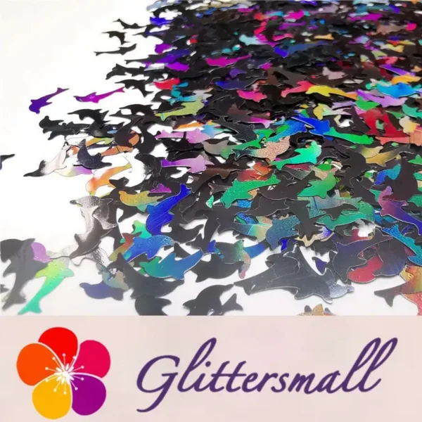 IMG_20191031_160640.webp Holographic Black Dolphin Shaped Glitter LB01000