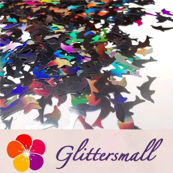 IMG_20191031_160649.webp Holographic Black Dolphin Shaped Glitter LB01000