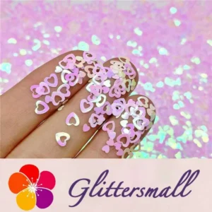 IMG_20191102_155031_ad3a3388-c1a1-4dd5-a091-299e716695d2.webp 4mm Hollow Out Heart Shaped Dream Pink Iridescent Glitter C003R