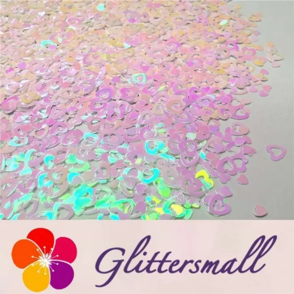IMG_20191102_155105_a4bea910-839a-430d-8a51-ee54fd790997.webp 4mm Hollow Out Heart Shaped Dream Pink Iridescent Glitter C003R