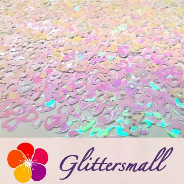 IMG_20191102_155125_659659cf-5d3d-4d3c-b7ea-fcf5b2bb9099.webp 4mm Hollow Out Heart Shaped Dream Pink Iridescent Glitter C003R