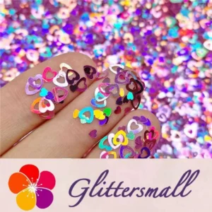 IMG_20191102_155750_95a50bf7-d462-4105-ad2b-5c6ff924094f.webp 4mm Holographic Pink Hollow Out Heart Shaped Glitter LB0901
