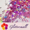 4mm Holographic Pink Hollow Out Heart Shaped Glitter LB0901