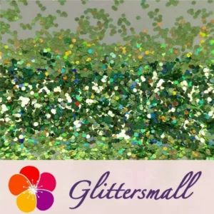 0.8mm Hexagon Cosmetic Grade Holographic Green Glitter SLG008