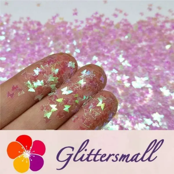 IMG_20191226_220358.webp 3mm Butterfly Shaped Iridescent Dream Pink Glitter C003