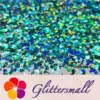 3mm Butterfly Shaped Holographic Teal Green Glitter LB0702