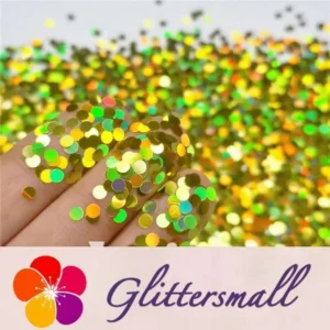 3mm Round Shaped Holographic Gold Glitter LB0210
