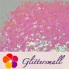 4mm Hollow Out Heart Shaped Iridescent Rose Pink Glitter C018R