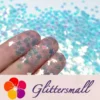 5mm Cherry Blossoms (Sakura) Shaped Iridescent Ice Blue Glitter C021