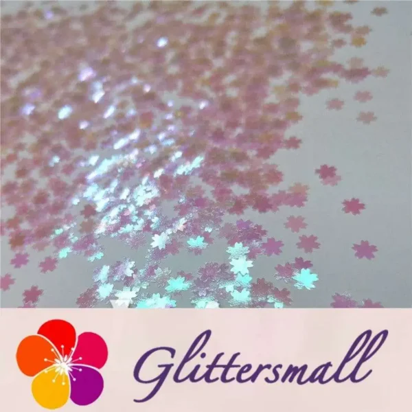 IMG_20200323_202252.webp 5mm Cherry Blossoms (Sakura) Shaped Iridescent Dream Pink Glitter C003