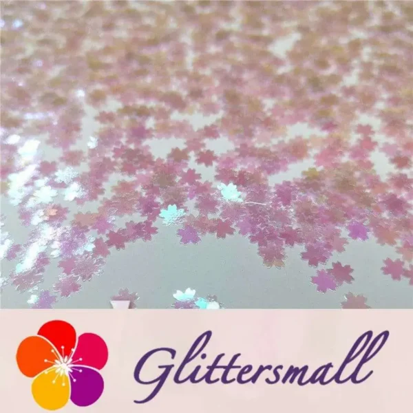 IMG_20200323_202257.webp 5mm Cherry Blossoms (Sakura) Shaped Iridescent Dream Pink Glitter C003