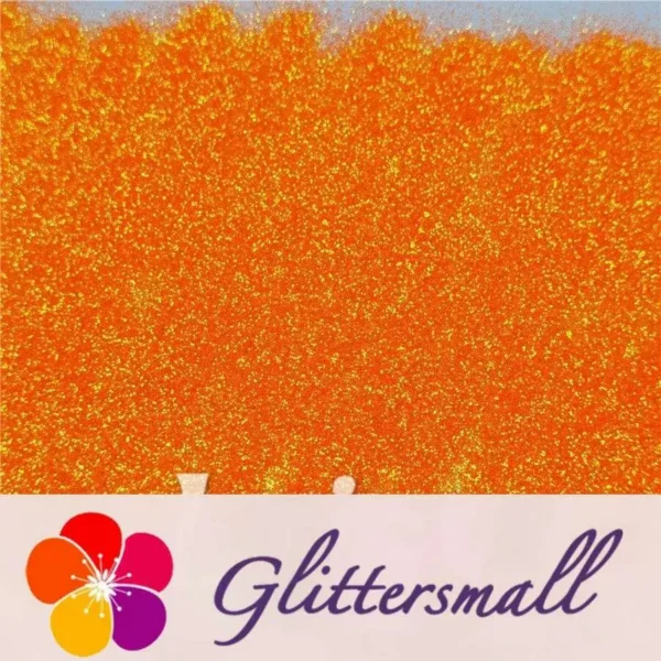 0.3mm Fluorescent Orange High Brightness Iridescent Glitter FC335