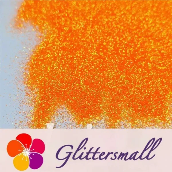 0.3mm Fluorescent Orange High Brightness Iridescent Glitter FC335