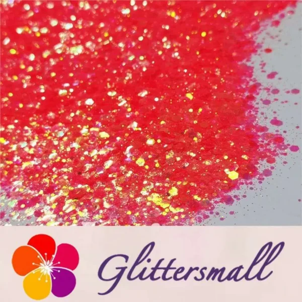 General Mixed Fluorescent Red Orange High Brightness Glitter FC334