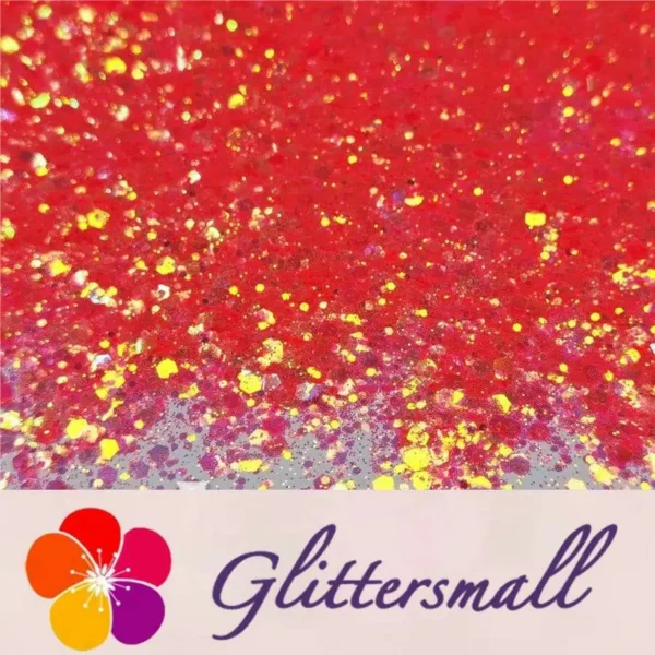 General Mixed Fluorescent Red Orange High Brightness Glitter FC334