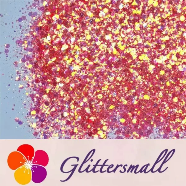 General Mixed Fluorescent Red Orange High Brightness Glitter FC334
