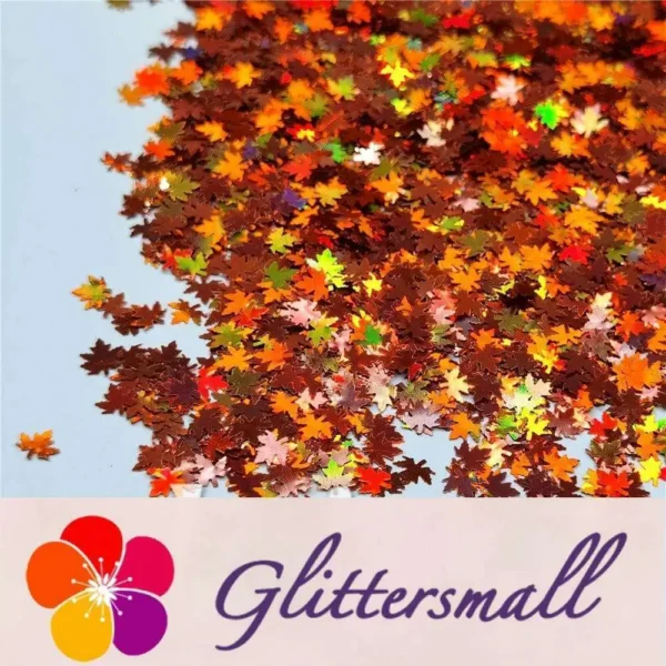 IMG_20201012_190432.webp 6mm Holographic Red Bronze Maple Leaf Leaves Shaped Glitter LB0401