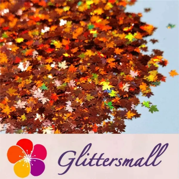 IMG_20201012_190447.webp 6mm Holographic Red Bronze Maple Leaf Leaves Shaped Glitter LB0401