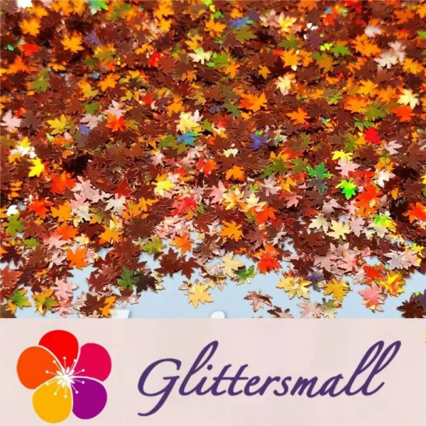 IMG_20201012_190511.webp 6mm Holographic Red Bronze Maple Leaf Leaves Shaped Glitter LB0401