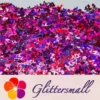 9mm Fish Tail Shaped Holographic Rose Red Glitter LB0912