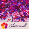 9mm Fish Tail Shaped Holographic Rose Red Glitter LB0912