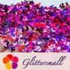 9mm Fish Tail Shaped Holographic Rose Red Glitter LB0912