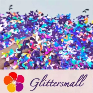 9mm Fish Tail Shaped Holographic Light Purple Glitter LB0802