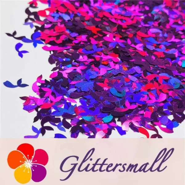 IMG_20201112_212057.webp 9mm Fish Tail Shaped Holographic Purple Glitter LB0800