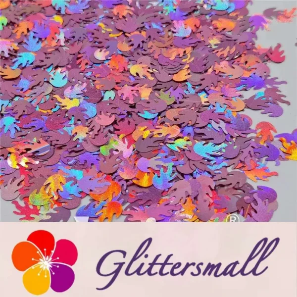 IMG_20201221_145535.webp 9mm Flame Or Fire Shaped Holographic Pink Glitter LB0901