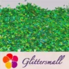 4mm Thunder Or Lightning Shaped Holographic Green Glitter LB0600