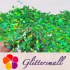 4mm Thunder Or Lightning Shaped Holographic Green Glitter LB0600