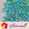 4mm Thunder Or Lightning Shaped Holographic Teal Green Glitter LB0702