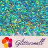 4mm Thunder Or Lightning Shaped Holographic Teal Green Glitter LB0702