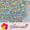 4mm Thunder Or Lightning Shaped Holographic Silver Glitter LB0100