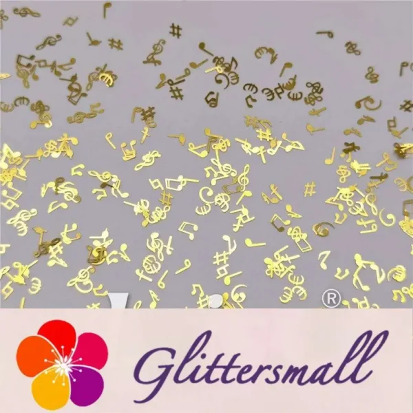 IMG_20210105_134931.webp 10 Notes Shaped Golden Mixed Metal Glitter MC204